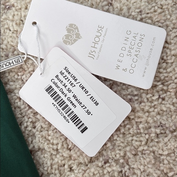 NWT JJs House Emerald Green Backless Dress Formal Prom size 6 221167 - Picture 3 of 7